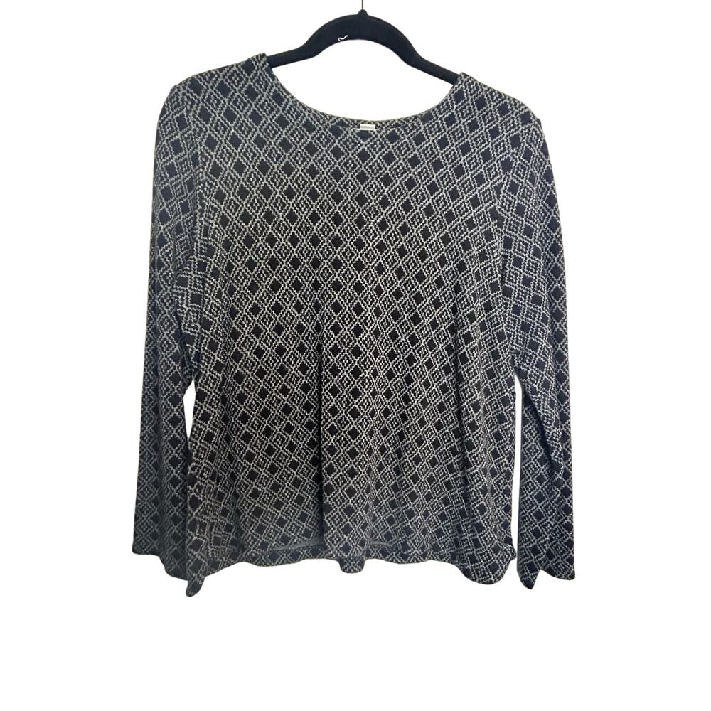 J. Jill Sweater Ponte Knit Black Gray Size Medium Classic Professional Business